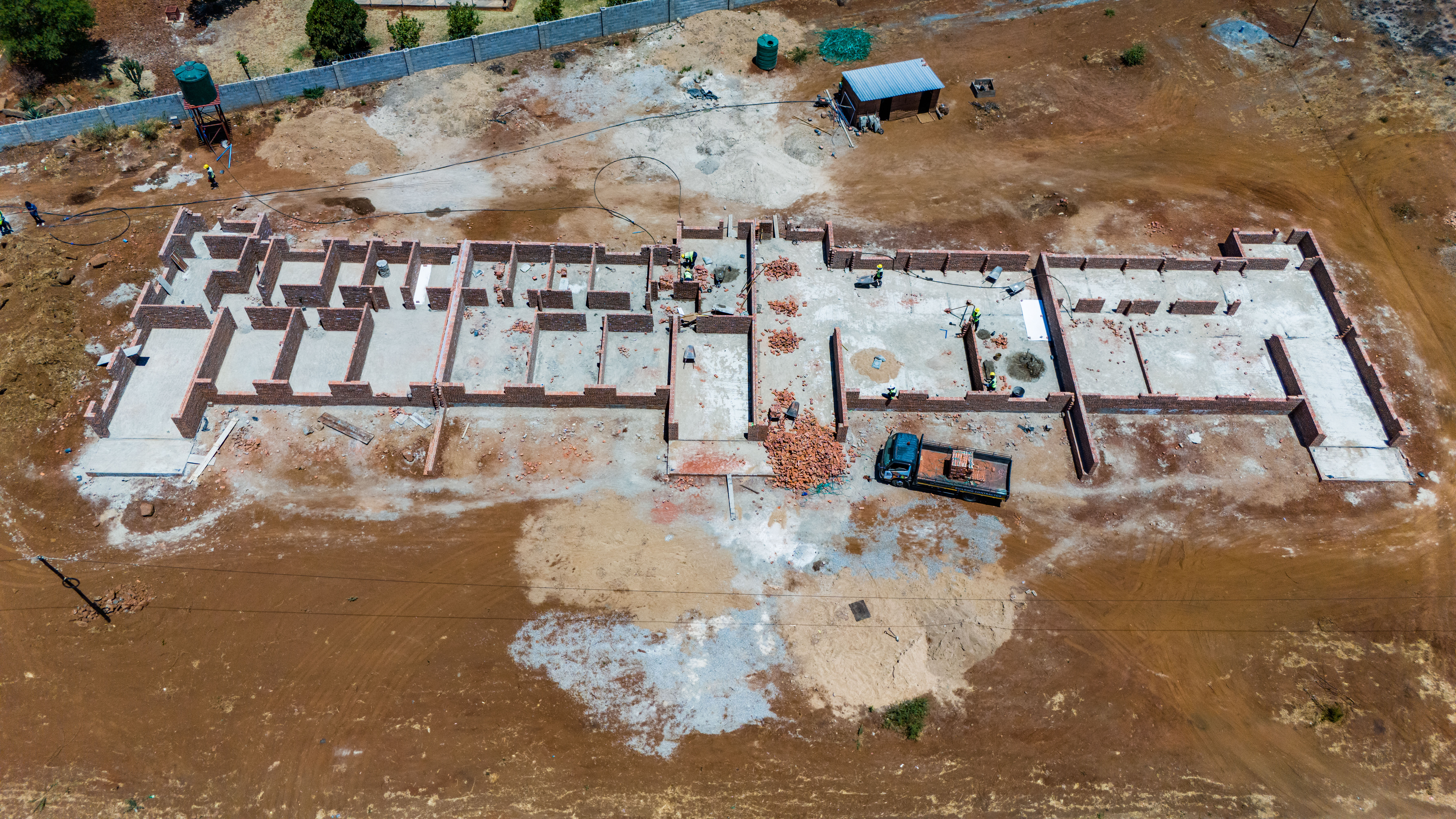 Aerial construction site captured on 18 October 2024